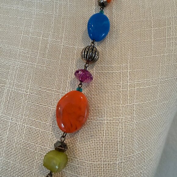 Wear Long or Short Colorful Vintage Acrylic Beads - Picture 6 of 7